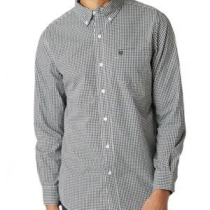 NWT- Chaps Men's Long Sleeve Button-Down Shirt - Black & White /Size XL